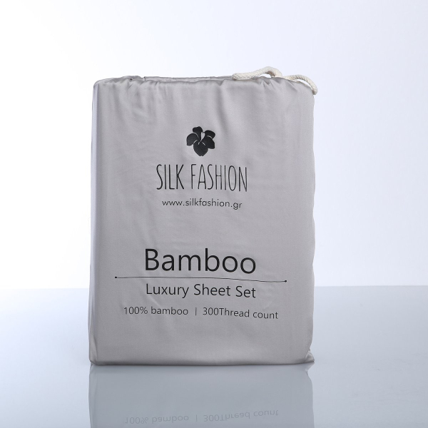 Σεντόνια King Size (Σετ) Silk Fashion Bamboo Light Grey