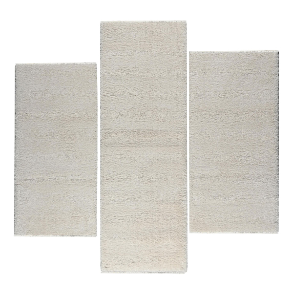 Χαλιά Κρεβατοκάμαρας (Σετ 3τμχ) Polcarpet Satin Shaggy Beige