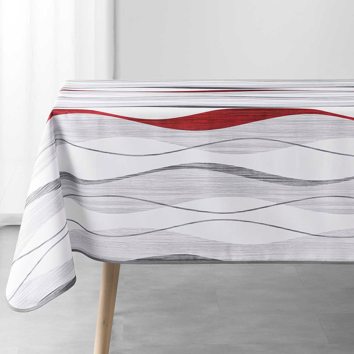 Αλέκιαστο Τραπεζομάντηλο (150X240) L-C Ondulys Rouge 1722850 Home Λευκά Είδη Κουζίνας & Τραπεζαρίας Τραπεζομάντηλα Spitishop
