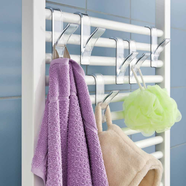 Κρεμαστράκια Για Καλοριφέρ Μπάνιου (Σετ 2τμχ) Wenko Clear 4468161100