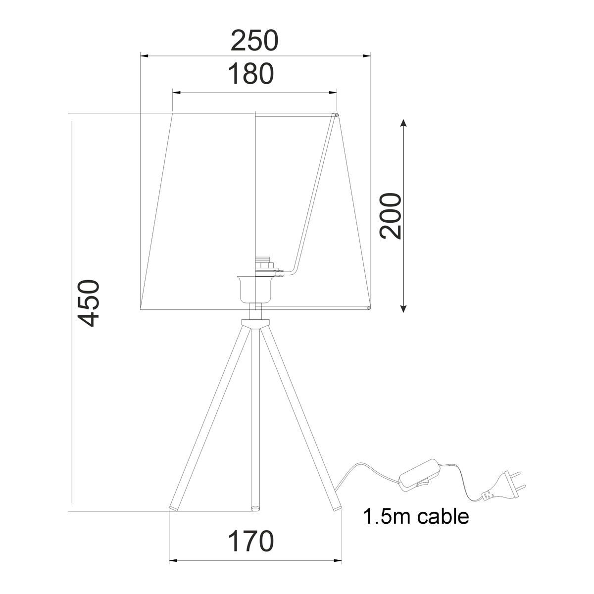 Πορτατίφ Aca Milos Tnk75090Bk1T Black Home Φωτιστικά Επιτραπέζια Spitishop