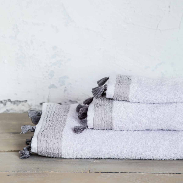 Πετσέτες Μπάνιου (Σετ 3τμχ) Nima Bath Assent Light Grey