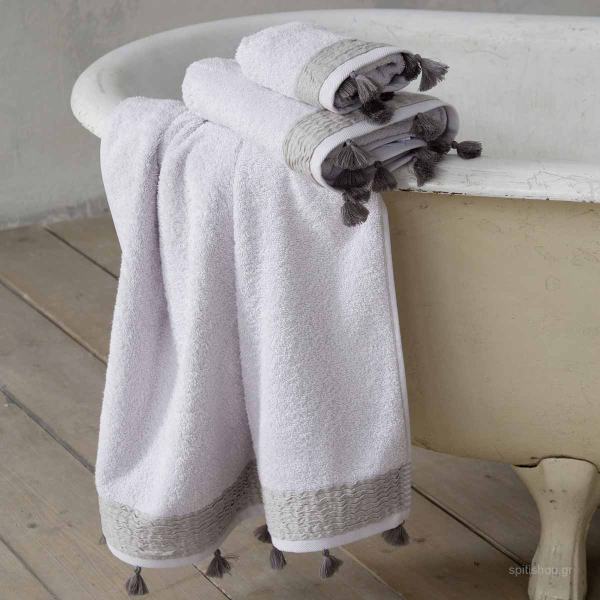 Πετσέτες Μπάνιου (Σετ 3τμχ) Nima Bath Assent Light Grey