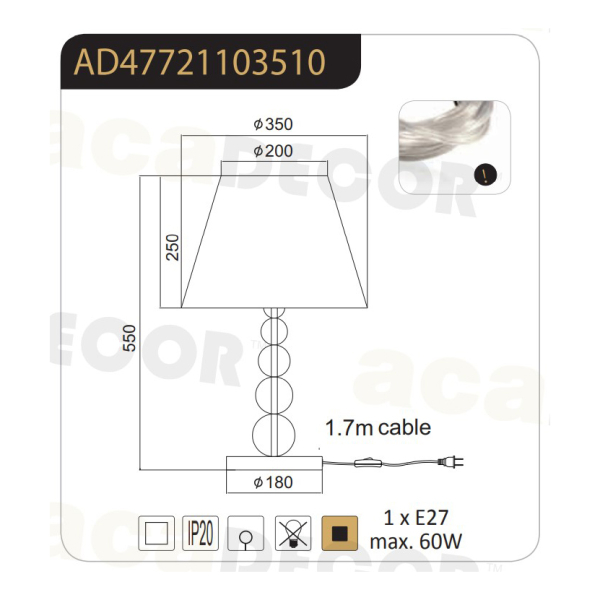 Πορτατίφ Aca Olivia AD477211 White