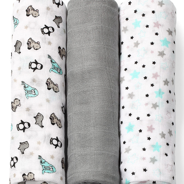 Μουσελίνες/Πάνες Αγκαλιάς (Σετ 3τμχ) BabyOno Γκρι BN397/02