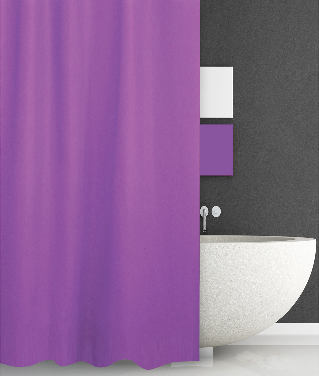 Κουρτίνα Μπάνιου (180x200) Με Κρίκους San Lorentzo Solid Purple