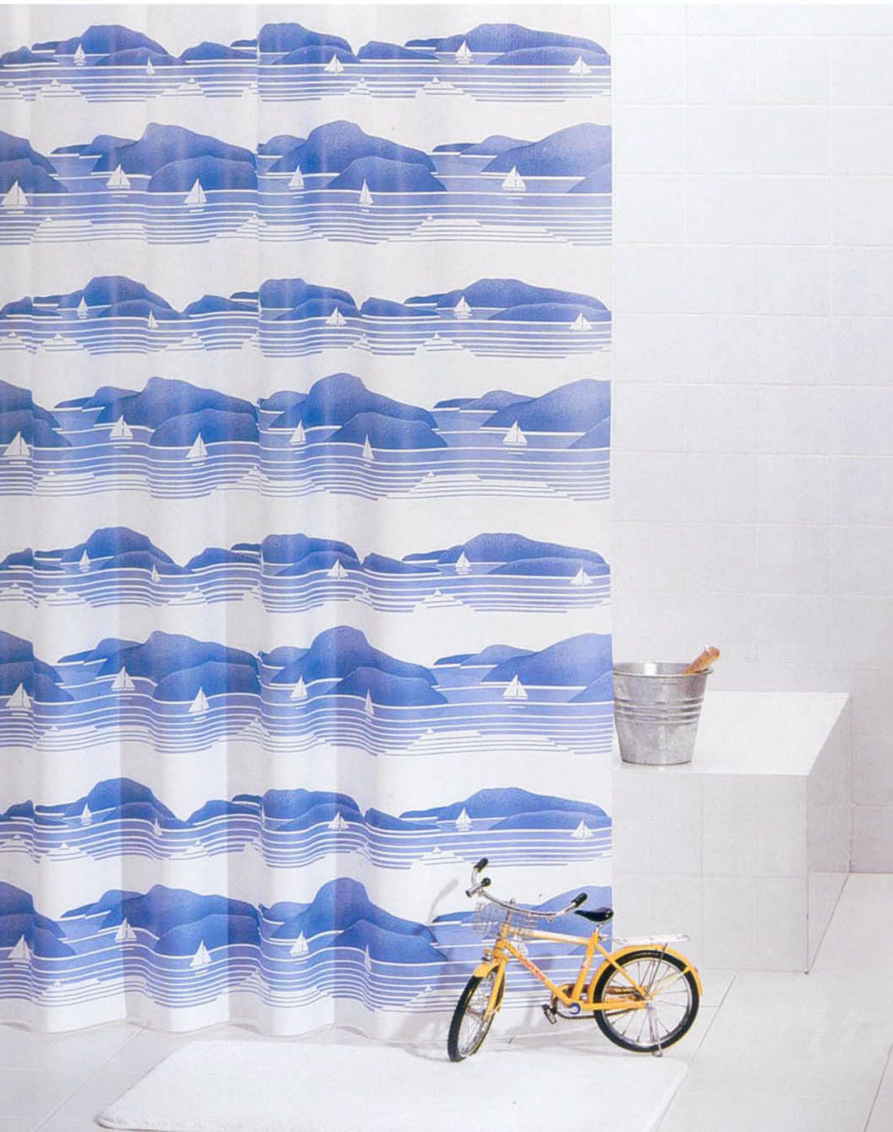 Κουρτίνα Μπάνιου Πλαστική (180x180) Με Κρίκους San Lorentzo Burgee