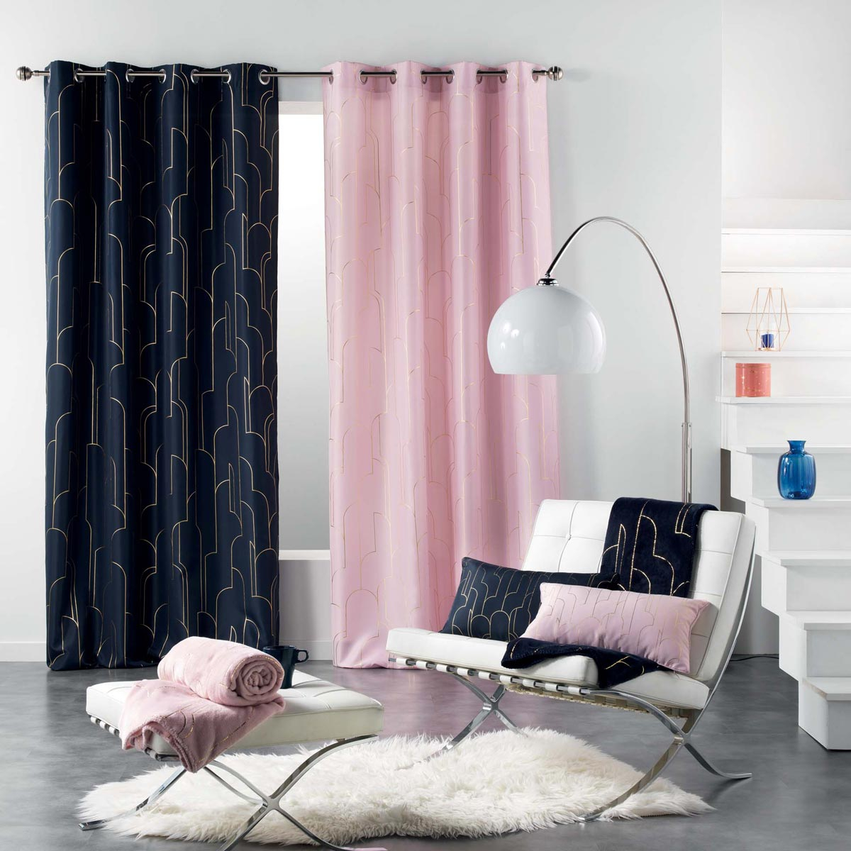 Κουρτίνα (140X260) με Τρουκς L-C Domea Rideau Rose 1608989 Home Κουρτίνες Σαλονιού Spitishop