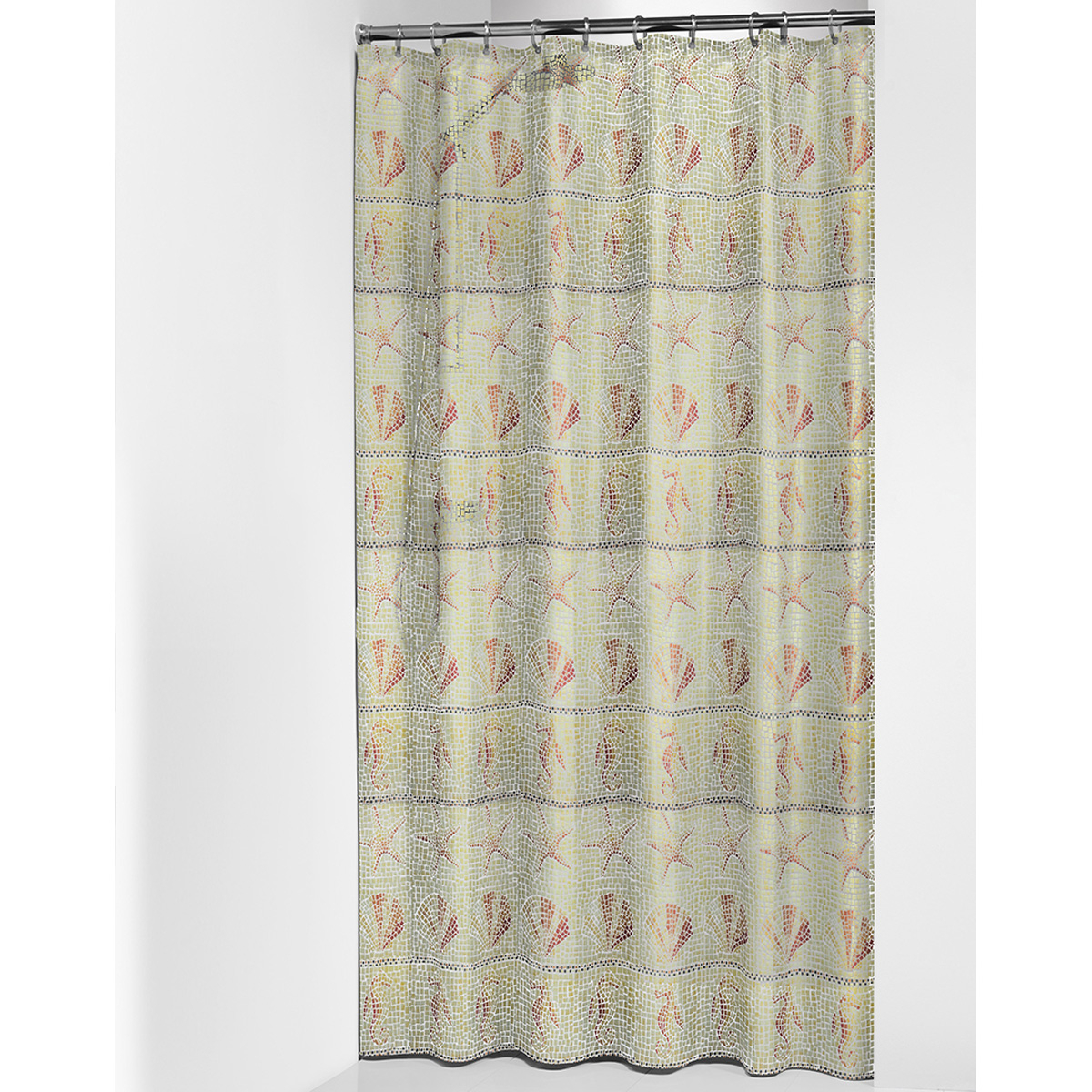 Κουρτίνα Μπάνιου Πλαστική (180×200) Με Κρίκους SealSkin Elba Terra 79350
