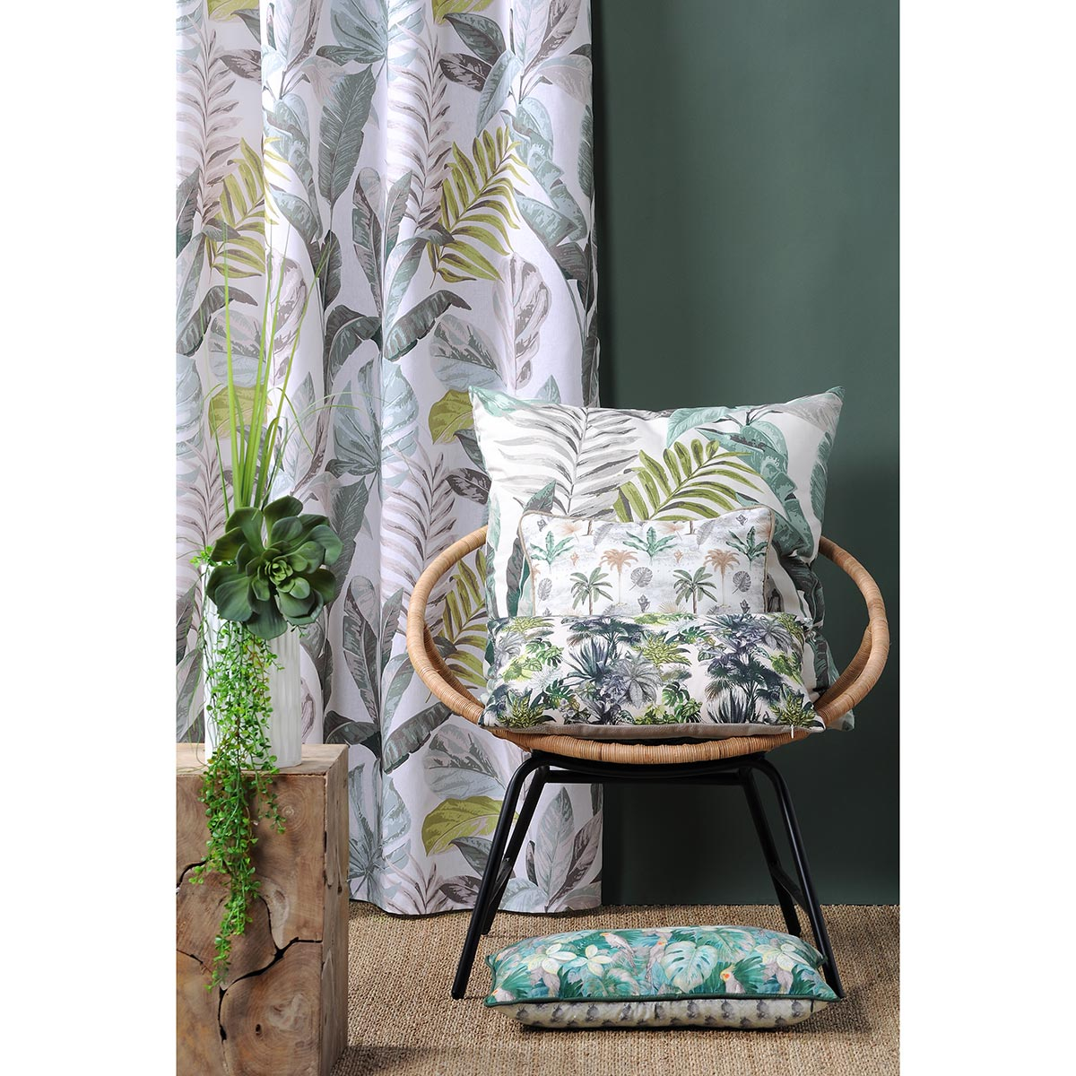 Κουρτίνα (135X250) με Τρουκς S-F Calathea R6A024002 Home Κουρτίνες Σαλονιού Spitishop