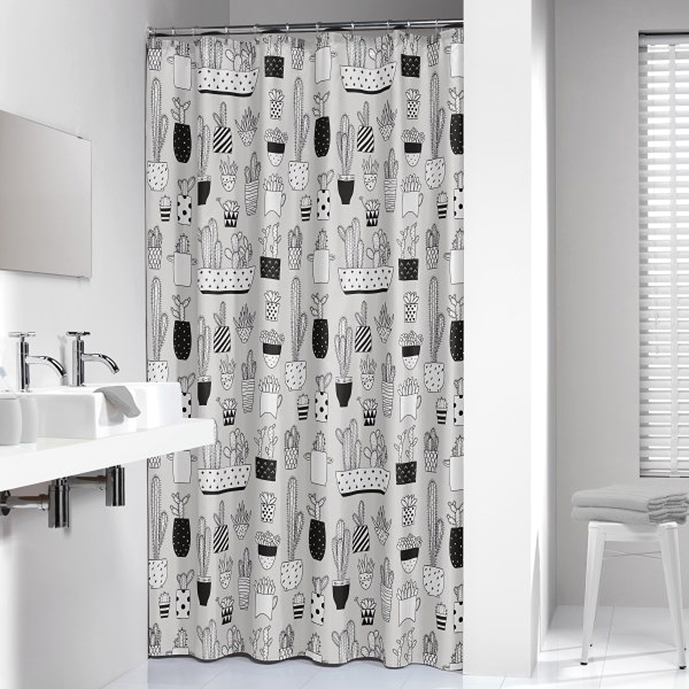 Κουρτίνα Μπάνιου Πλαστική (180×200) SealSkin Cactus Grey