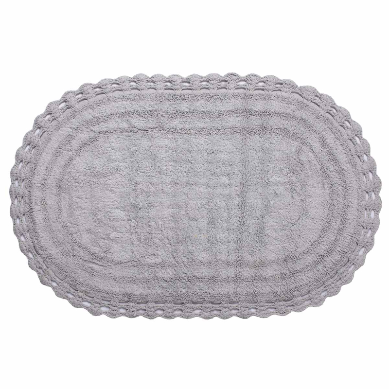 Πατάκι Μπάνιου (60x100) Silk Fashion Οβάλ Γκρι