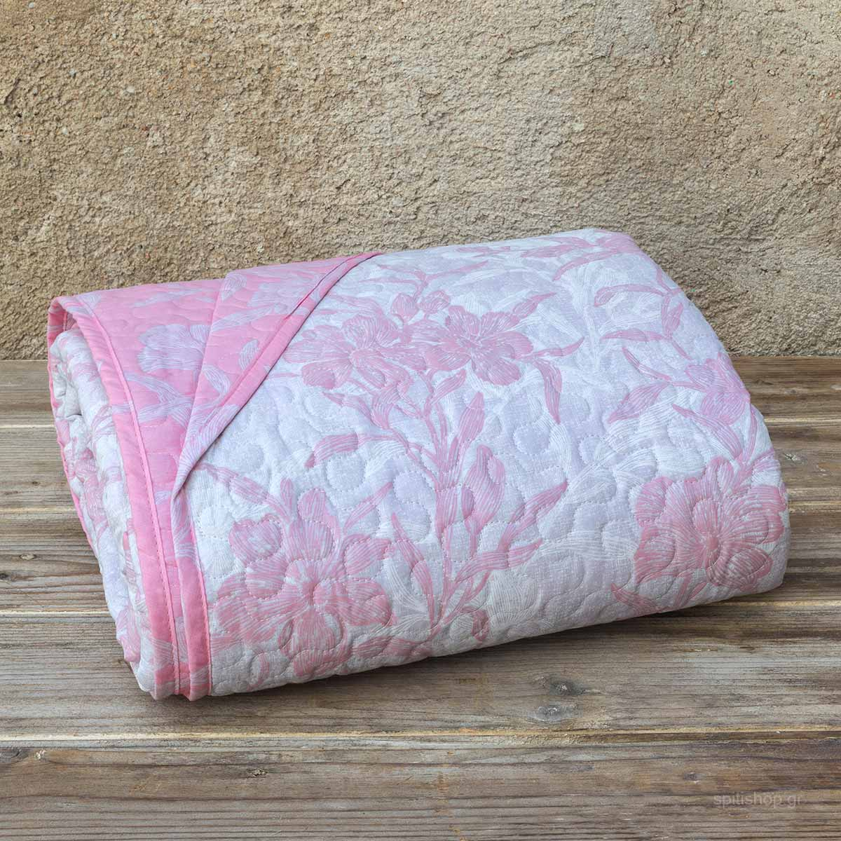 Κουβερλί Υπέρδιπλο (220X245) 2 Όψεων Kocoon Novela Pink Home Λευκά Είδη Κρεβατοκάμαρας Υπέρδιπλα Spitishop