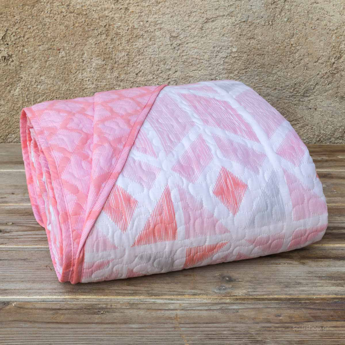 Κουβερλί Υπέρδιπλο (220X245) 2 Όψεων Kocoon Tisser Pink Home Λευκά Είδη Κρεβατοκάμαρας Υπέρδιπλα Spitishop