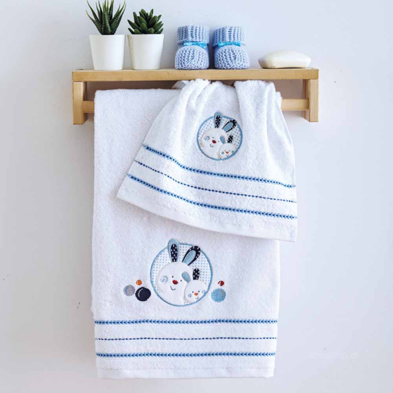 Βρεφικές Πετσέτες (Σετ 2τμχ) Sb Home Baby Lapin Blue