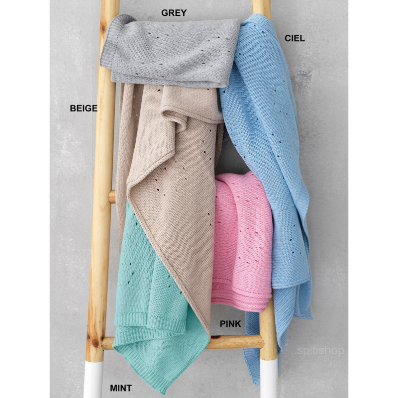 Κουβέρτα Πλεκτή Κούνιας (110x150) Palamaiki Knitted Dotty