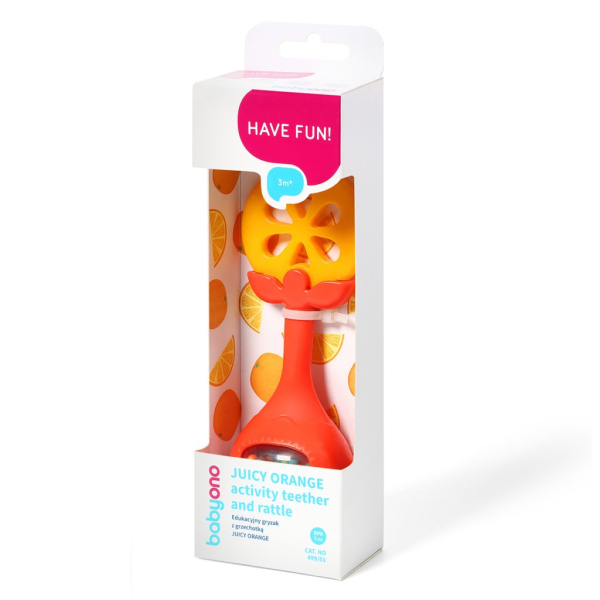 Μασητικό - Κουδουνίστρα BabyOno Juicy Orange BN499/01