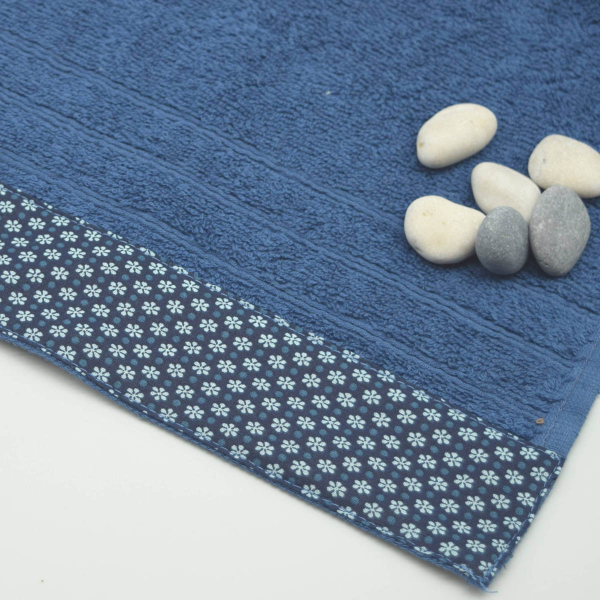 Πετσέτα Προσώπου (50x90) White Fabric Dante Blue 500gsm