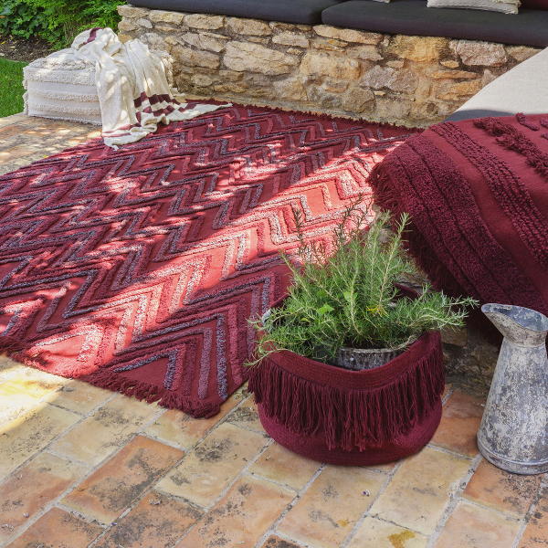 Καλάθι Αποθήκευσης (Φ45x30) Lorena Canals Fringes Savannah Red