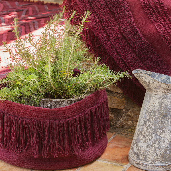 Καλάθι Αποθήκευσης (Φ45x30) Lorena Canals Fringes Savannah Red