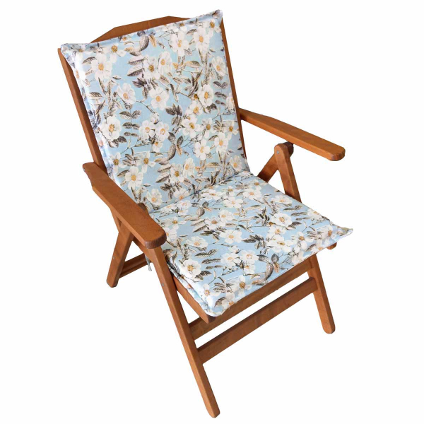 Μαξιλάρι Καρέκλας Με Πλάτη 50cm Be Comfy Blossom L.Blue