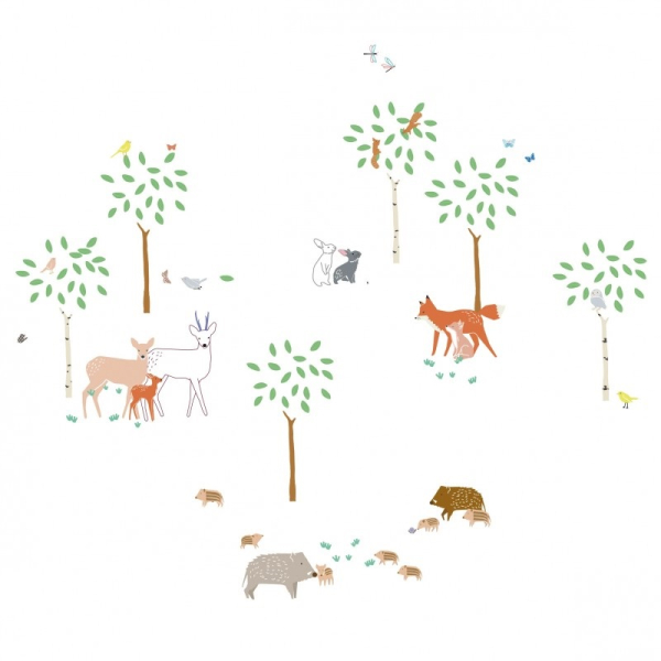 Παιδικά Αυτοκόλλητα Τοίχου Mimi'lou Walk In The Woods
