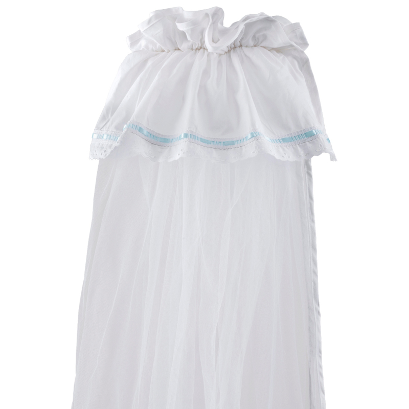 Κουνουπιέρα Λίκνου Κόσμος Του Μωρού Rainbow Σιέλ Με Δαντέλα