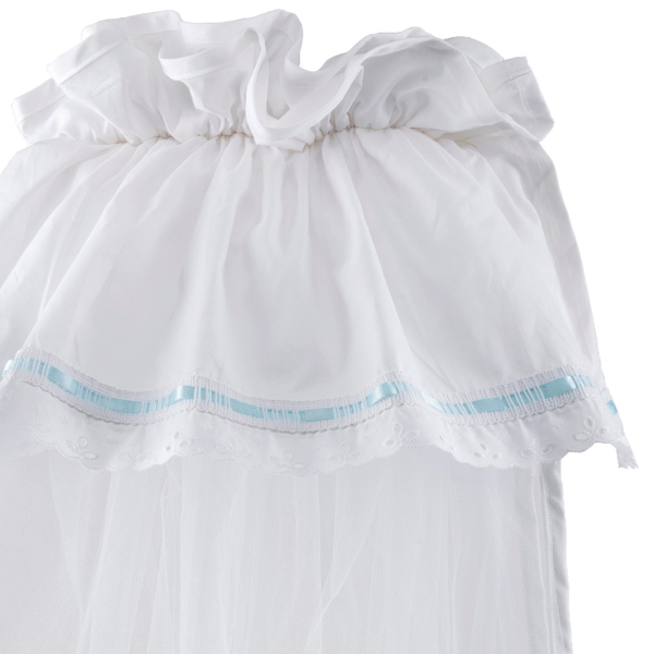 Κουνουπιέρα Λίκνου Κόσμος Του Μωρού Rainbow Σιέλ Με Δαντέλα