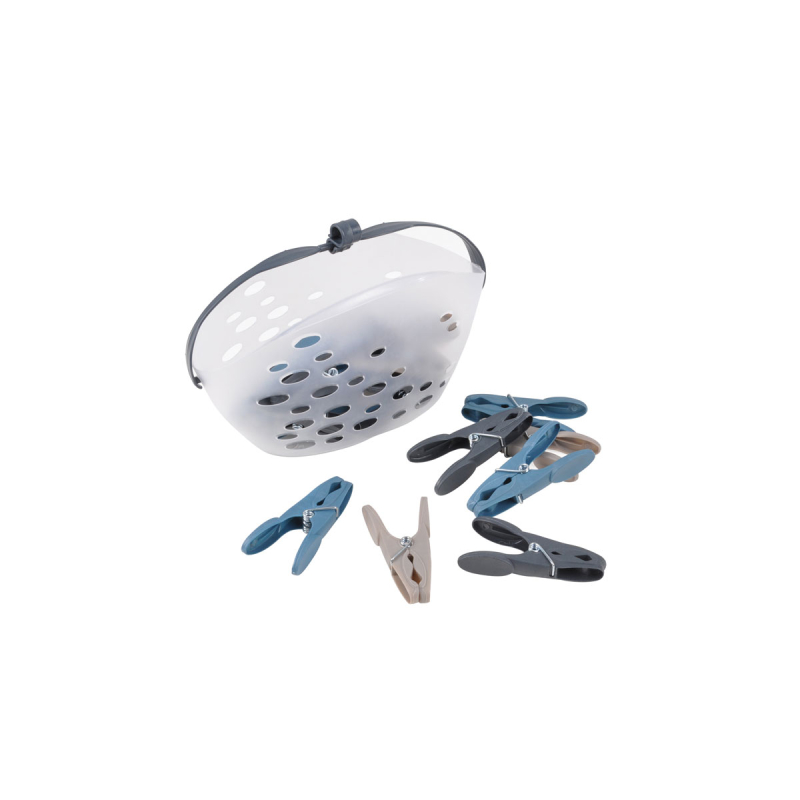 Μανταλάκια Ρούχων Σε Καλαθάκι (20τμχ) L-C MEN175