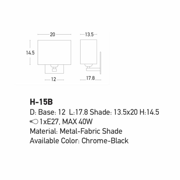 Απλίκα Τοίχου Zambelis H-15B Chrome/Black