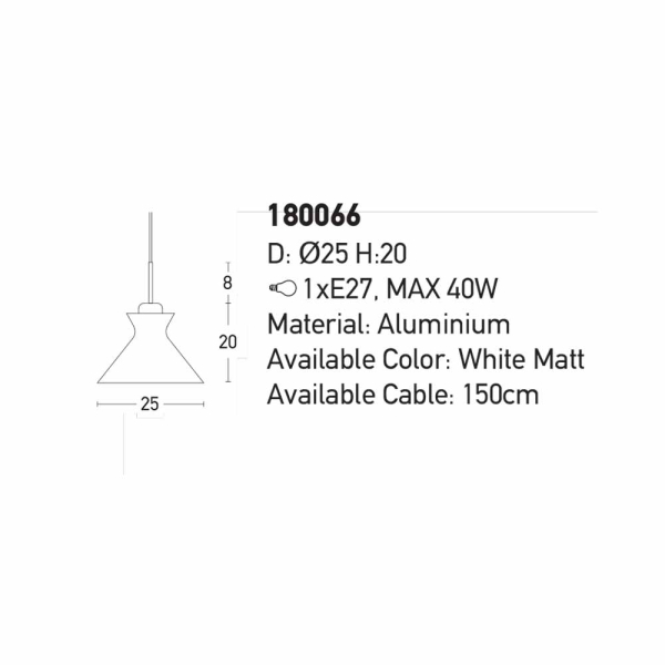 Φωτιστικό Οροφής Μονόφωτο Zambelis 180066 White Matt