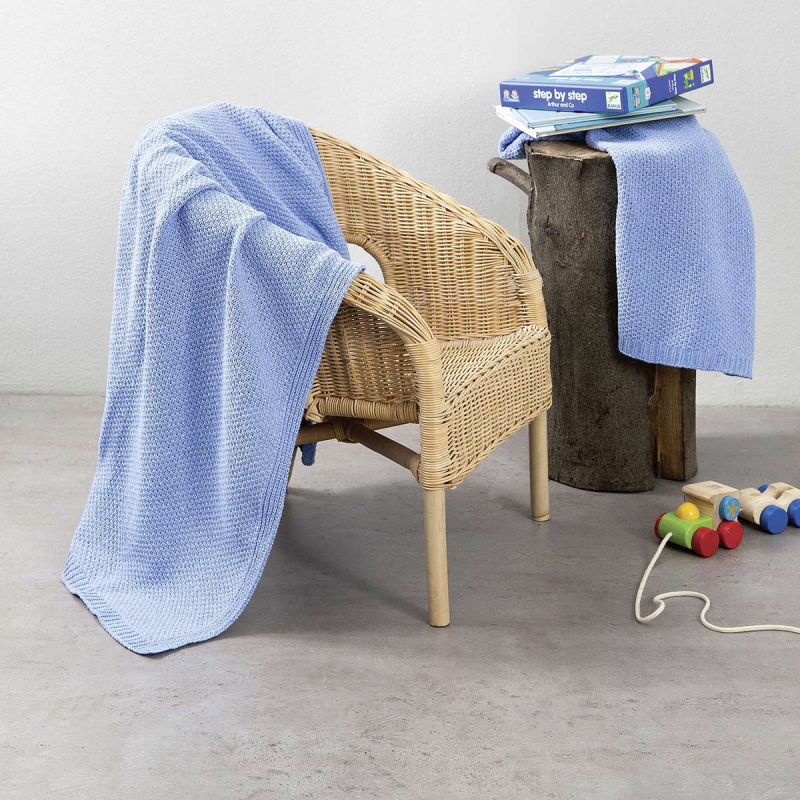 Κουβέρτα Πλεκτή Κούνιας (110x150) Nima Cuddle Blue