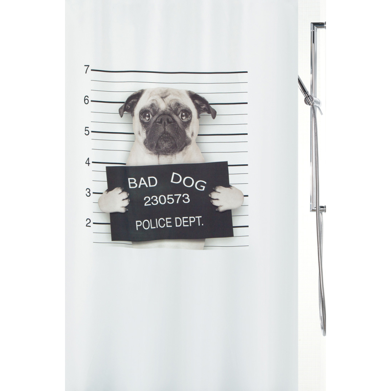 Κουρτίνα Μπάνιου (180x200) Με Κρίκους Spirella 02012.001 Bad Dog