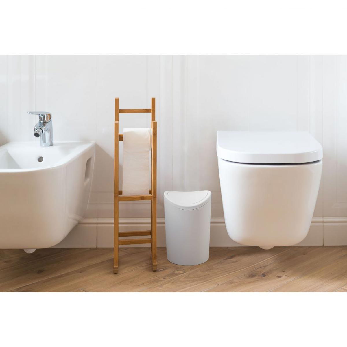 Καλάθι Απορριμμάτων (Φ17 2X27 5) Tatay 6Lt 06725 001 Swing White Home Μπάνιο Αξεσουάρ Μπάνιου Κάδοι Spitishop