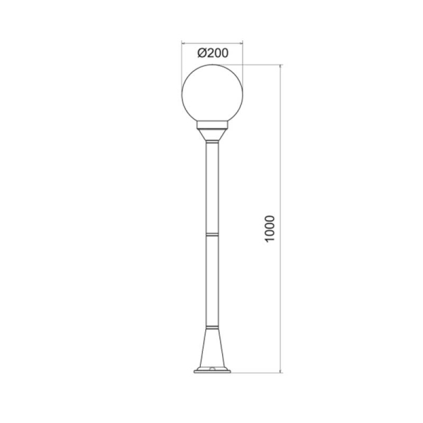 Φωτιστικό Κολώνα Εξωτερικού Χώρου Aca PLGM5B Black