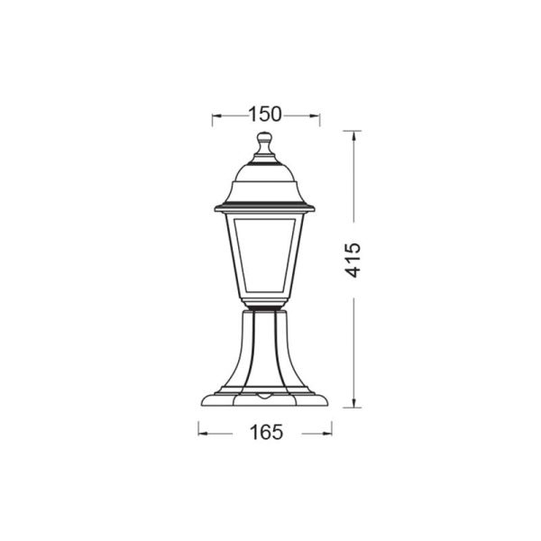Φωτιστικό Δαπέδου - Φανάρι Εξωτερικού Χώρου Aca PLGP3B Black