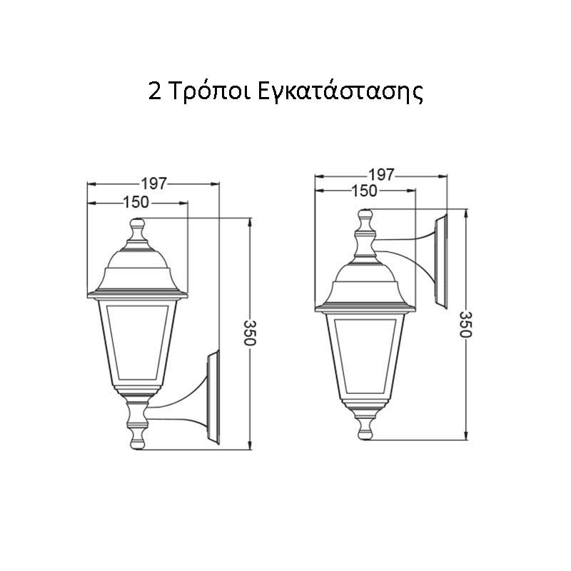 Απλίκα - Φανάρι Εξωτερικού Χώρου Aca Plgp1W White Home Φωτιστικά Κήπου Spitishop