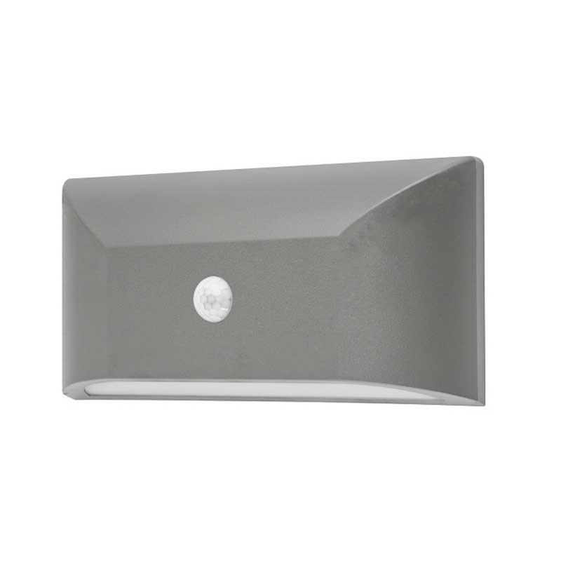 Απλίκα LED Εξωτερικού Χώρου Με Αισθητήρα Κίνησης/Μέρας-Νύχτας Aca SLIM22PIR Grey