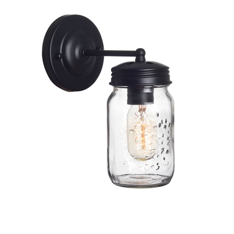 Απλίκα Τοίχου Aca Bery EG166601W Black Matt