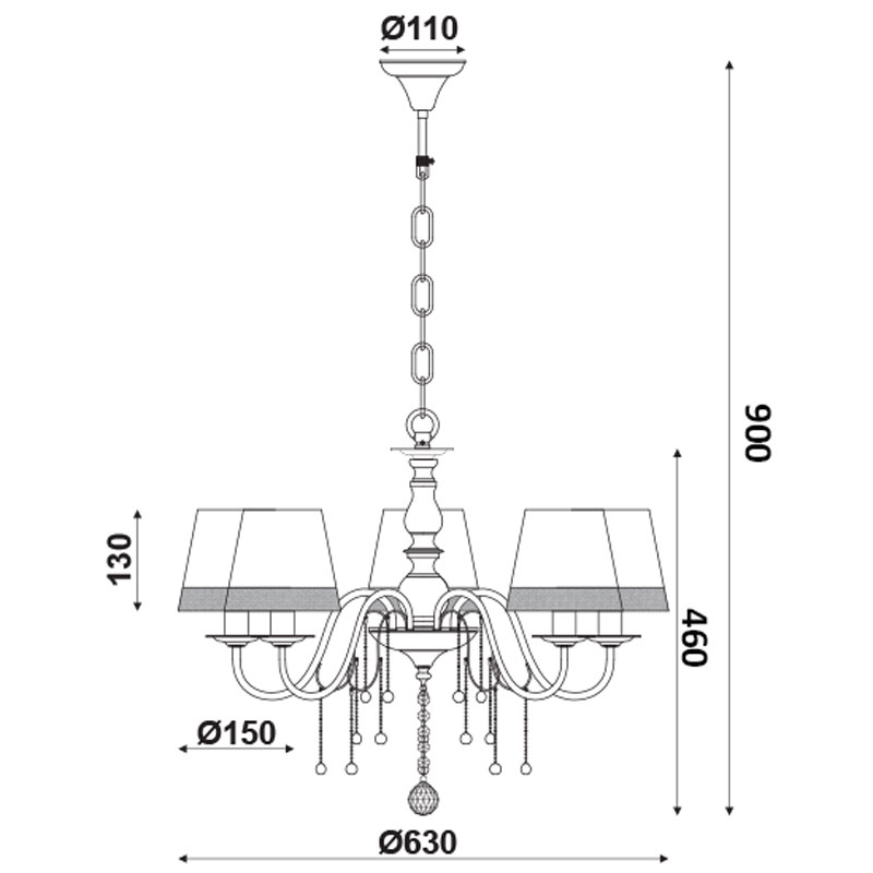 Πολυέλαιος Οροφής Aca Mulan Eg167285Pbw Black Matt Home Φωτιστικά Spitishop