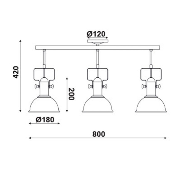 Σποτ Τρίφωτο Aca Riviera EG167073CR Rust/Brown