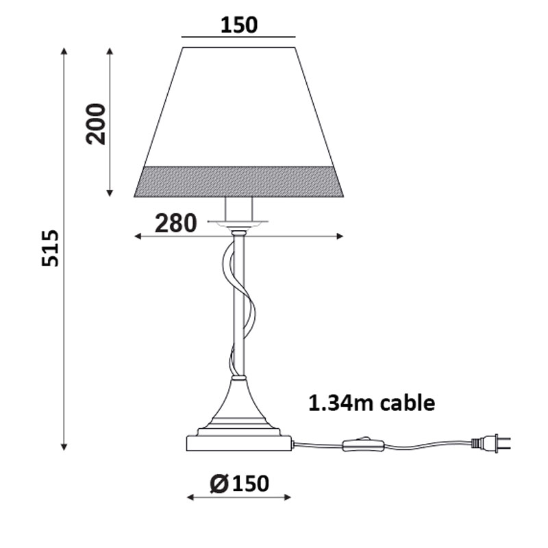 Πορτατίφ Aca Mulan Eg167281Tbw Black Matt Home Φωτιστικά Επιτραπέζια Spitishop