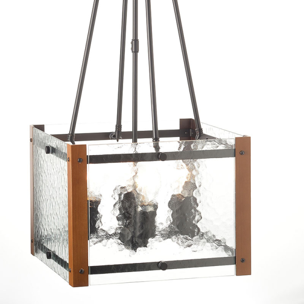 Φωτιστικό Οροφής Πολύφωτο Aca OD910804P Black Matt/Wood