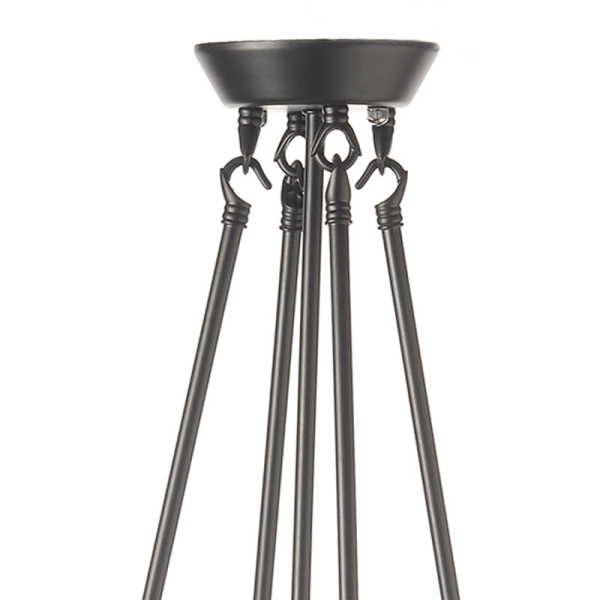 Φωτιστικό Οροφής Πολύφωτο Aca OD910804P Black Matt/Wood