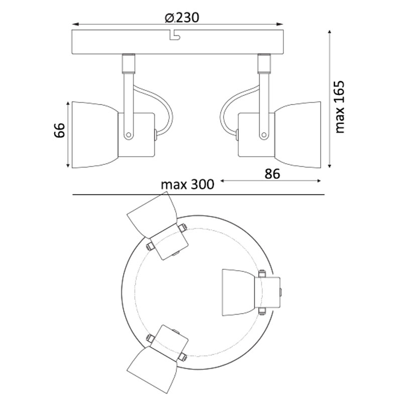 Σποτ Τρίφωτο Aca Pepper Mc171153 Grey Home Φωτιστικά Οροφής - Τοίχου Spitishop