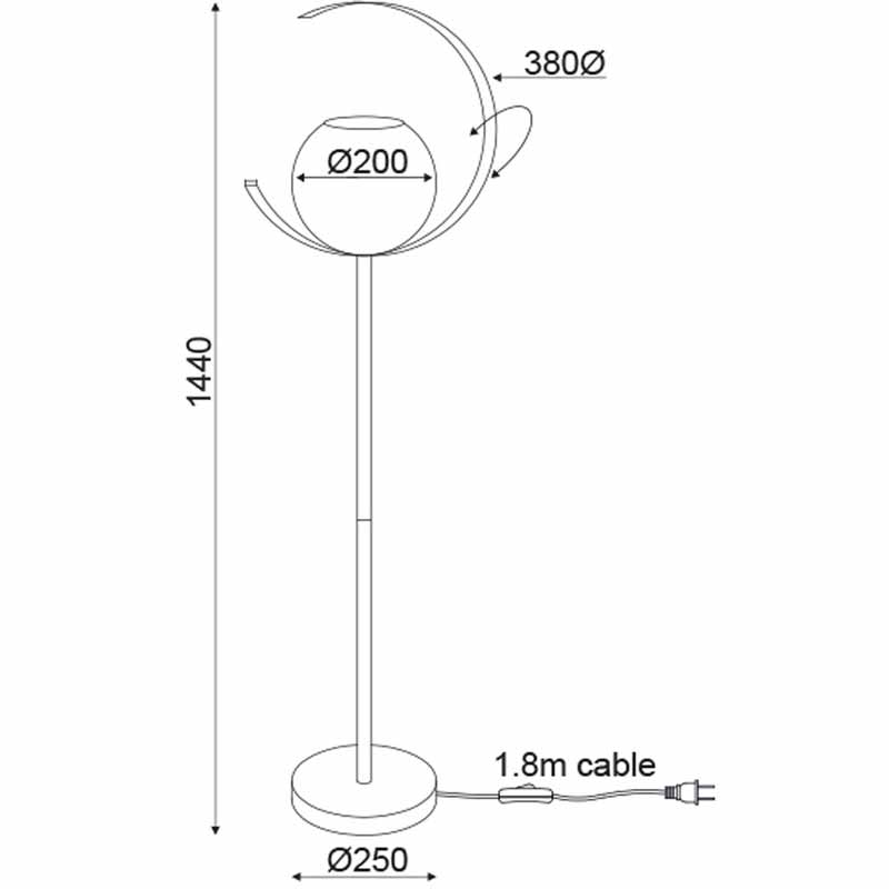 Φωτιστικό Δαπέδου Aca Iparelle DCR17501F Gold/Pearl φωτογραφία