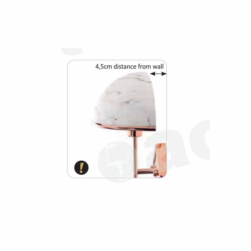 Απλίκα Τοίχου Aca Manhattan Dcr171181W Marble Copper Home Φωτιστικά Spitishop