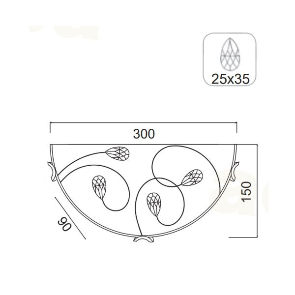 Απλίκα Τοίχου Aca Anya AD998050 White