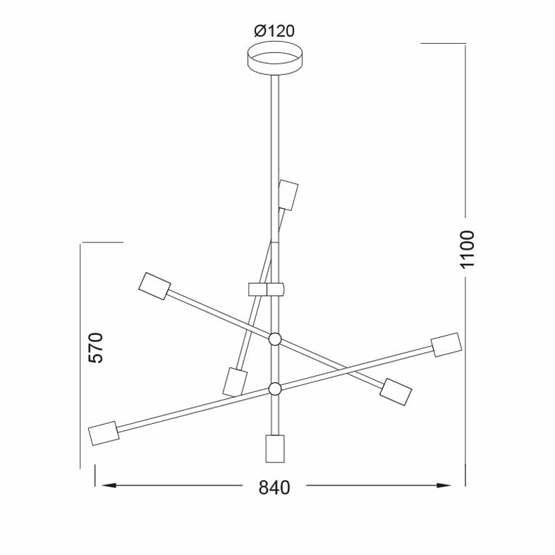 Φωτιστικό Οροφής Πολύφωτο Aca Luther Od680107Br Brass Home Φωτιστικά Spitishop