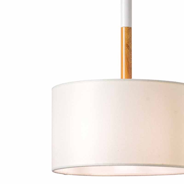 Φωτιστικό Οροφής Μονόφωτο Aca Yasmine OD650840PWH White/Wood